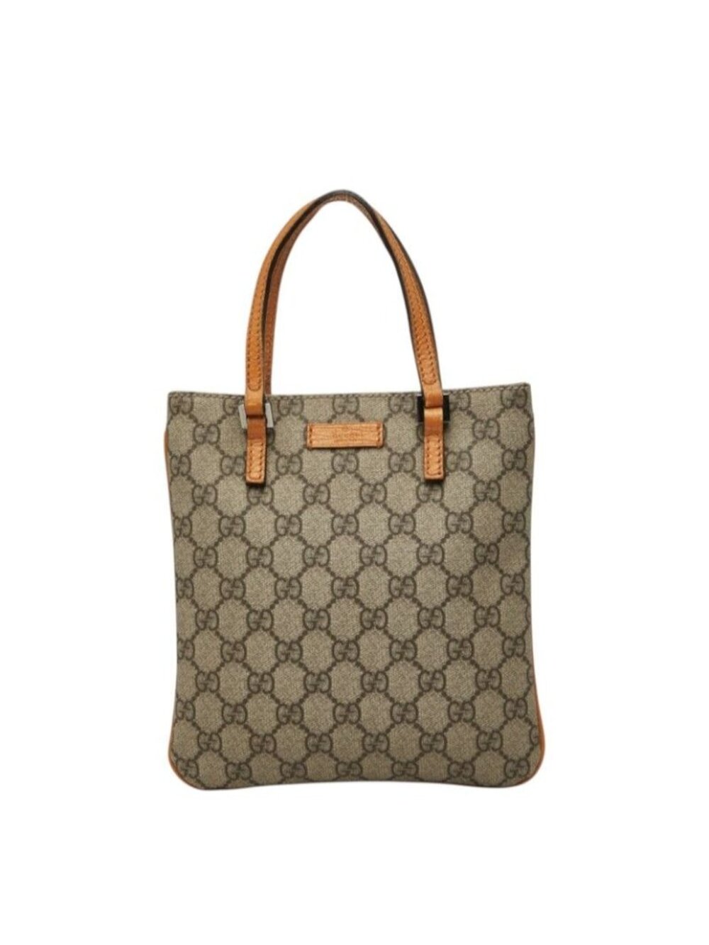 Gucci GG Supreme Handbag Mini Tote Beige Orange Leather